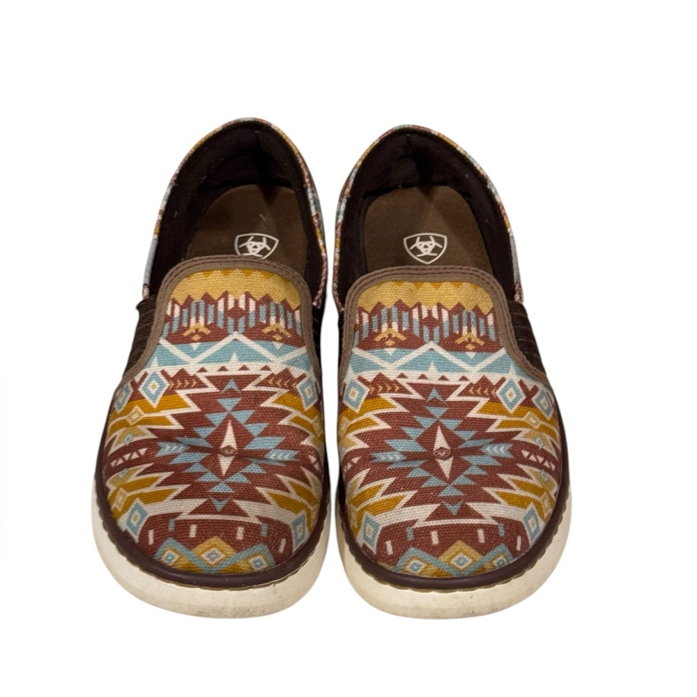 Ariat Brown and Blue Aztec Loafers